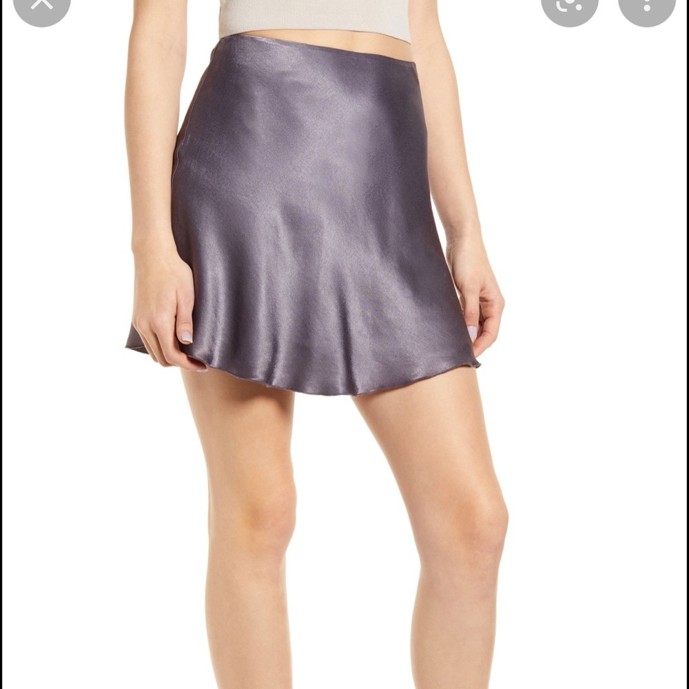 NWT socialite mini skirt satin purple onyx XS nordstrom